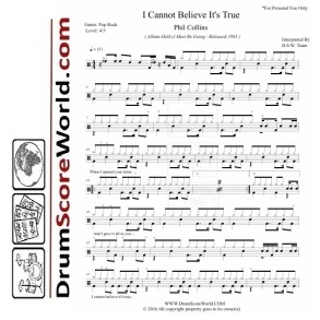 Phil Collins - I Cannot Believe it's True | Drum Sheet + Play-Along Track